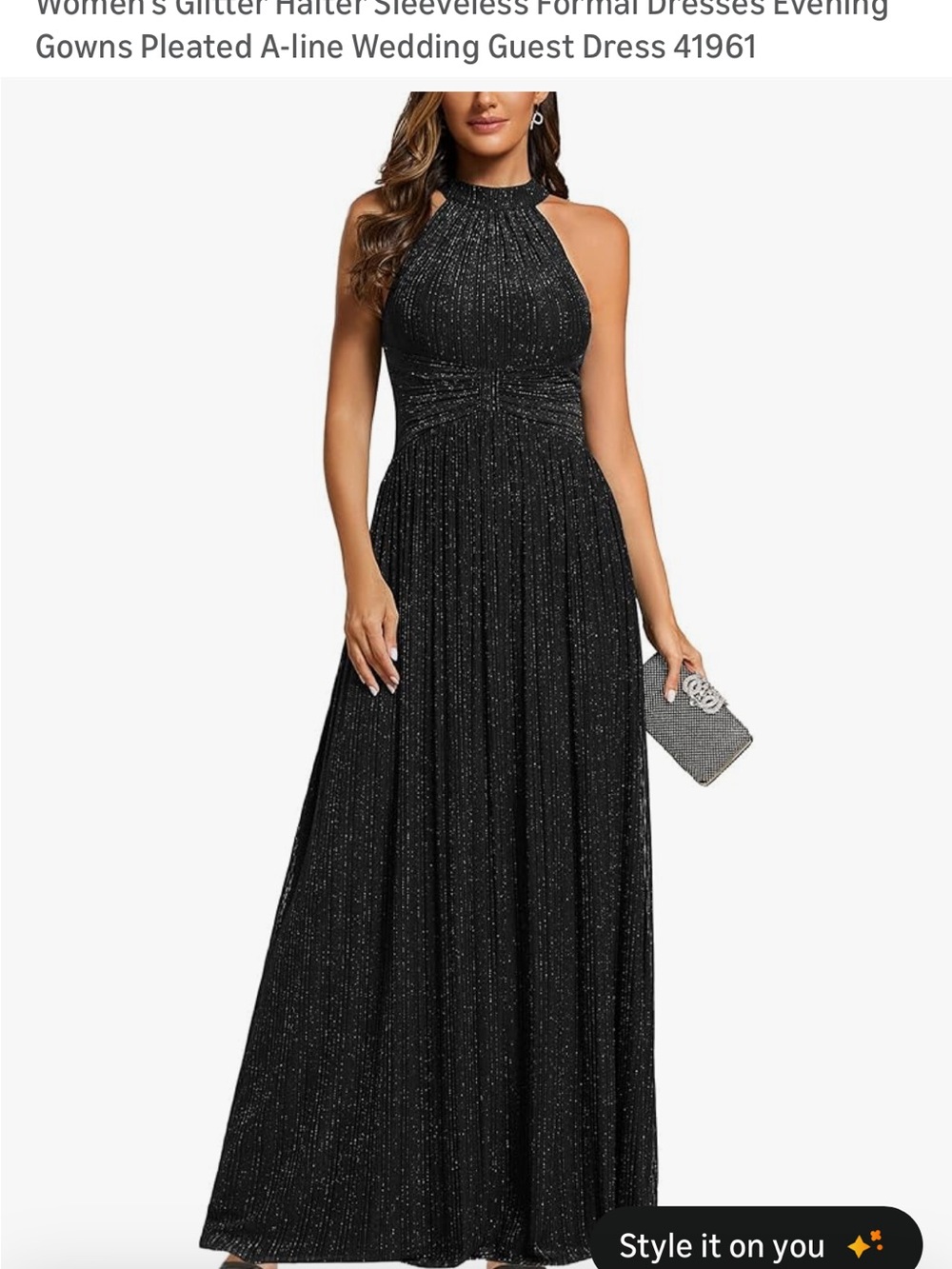 Ever-Pretty Glitter Halter Evening Dress 41961